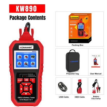 KONNWEI KW890 2 in 1 Car OBD2 Fault Detector + Maintenance Light Reseter - Code Readers & Scan Tools by KONNWEI | Online Shopping UK | buy2fix