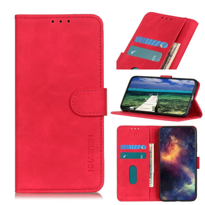 For Google Pixel 7a KHAZNEH Retro Texture Flip Leather Phone Case(Red) - Google Cases by buy2fix | Online Shopping UK | buy2fix