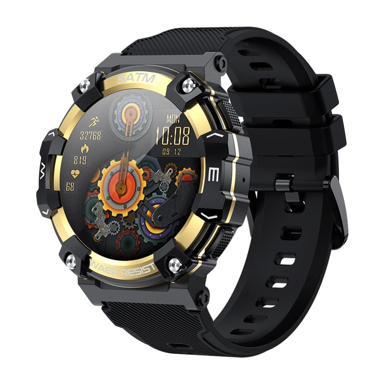 PG666 1.39 inch TFT Screen Bluetooth Call Smart Watch, Support Heart Rate / Blood Pressure Monitoring(Black Gold) - Smart Wear by buy2fix | Online Shopping UK | buy2fix