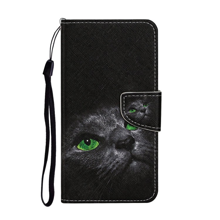 For Xiaomi Redmi 12C Colored Drawing Pattern Flip Leather Phone Case(Black Cat) - Xiaomi Cases by buy2fix | Online Shopping UK | buy2fix