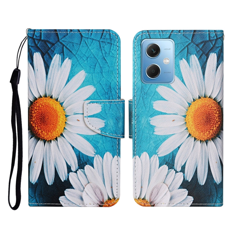 For Xiaomi Redmi Note 12 5G Global/Poco X5 Colored Drawing Pattern Flip Leather Phone Case(Chrysanthemum) - Note 12 Cases by buy2fix | Online Shopping UK | buy2fix