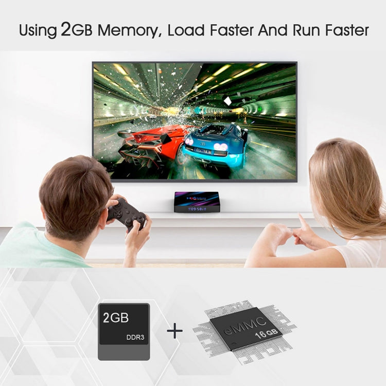 H96 Max-3318 4K Ultra HD Android TV Box with Remote Controller, Android 10.0, RK3318 Quad-Core 64bit Cortex-A53, 2GB+16GB, Support TF Card / USBx2 / AV / Ethernet, Plug Specification:US Plug - Consumer Electronics by buy2fix | Online Shopping UK | buy2fix