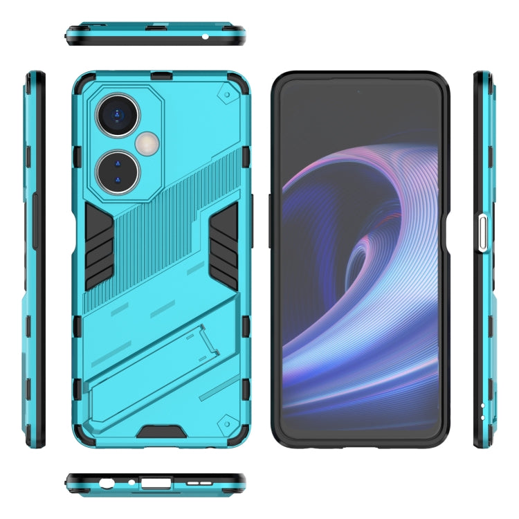 For OnePlus Nord CE 3 Punk Armor 2 in 1 PC + TPU Phone Case with Holder(Blue) - OnePlus Cases by buy2fix | Online Shopping UK | buy2fix