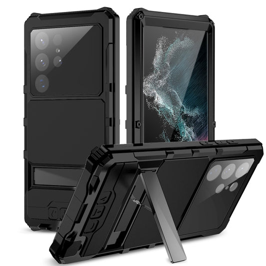 For Samsung Galaxy S22 Ultra 5G R-JUST RJ-56 3rd Gen Life Waterproof Dustproof Shockproof Phone Case(Black) - Galaxy S22 Ultra 5G Cases by R-JUST | Online Shopping UK | buy2fix