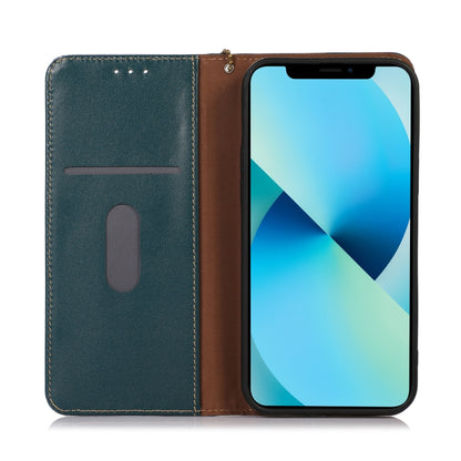 For Motorola Moto G Power 2023 KHAZNEH Nappa Top Layer Cowhide Leather Phone Case(Green) - Motorola Cases by buy2fix | Online Shopping UK | buy2fix