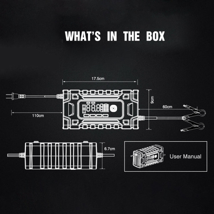 FOXSUR 12V / 24V / 10A Car / Motorcycle Battery Smart Repair Lead-acid Battery Charger(US Plug Yellow) - Battery Charger by FOXSUR | Online Shopping UK | buy2fix