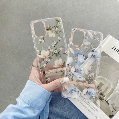 For Samsung Galaxy A54 5G High Translucent Electroplating Flower Pattern TPU + PC Phone Case(Hibiscus) - Galaxy Phone Cases by buy2fix | Online Shopping UK | buy2fix