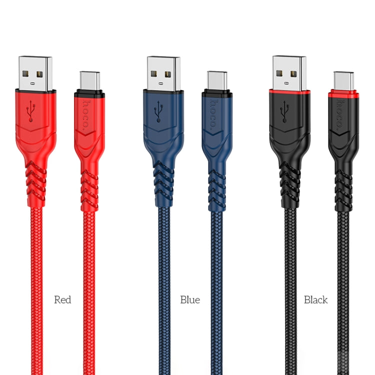 hoco X59 Victory 3A USB to USB-C / Type-C Charging Data Dable, Length:2m(Blue) -  by hoco | Online Shopping UK | buy2fix