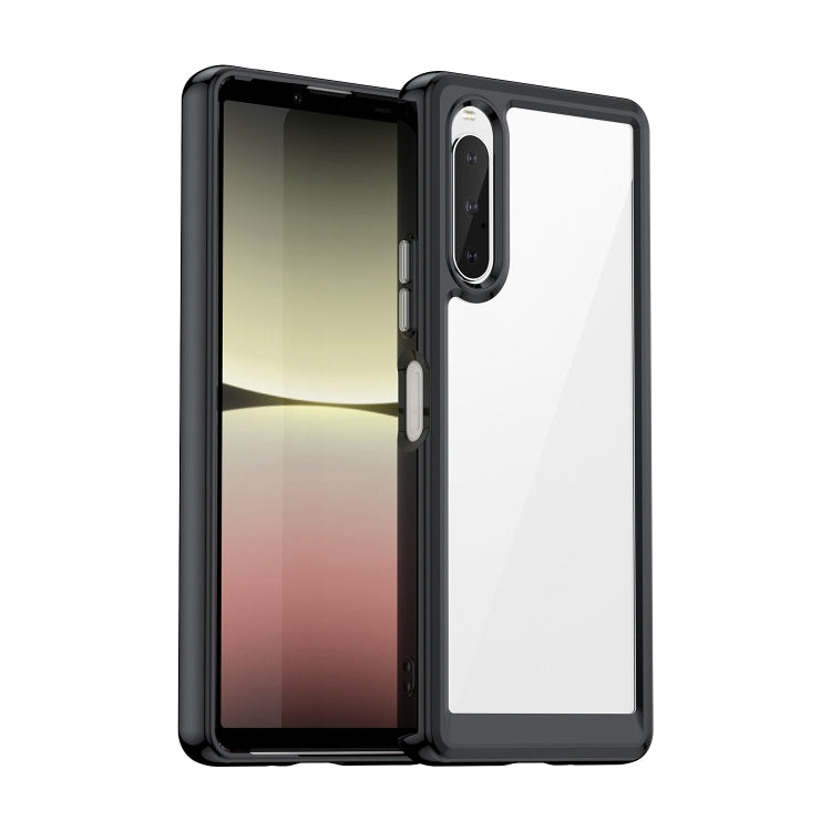 For Sony Xperia 10 V Colorful Series Acrylic + TPU Phone Case(Black) - Sony Cases by buy2fix | Online Shopping UK | buy2fix