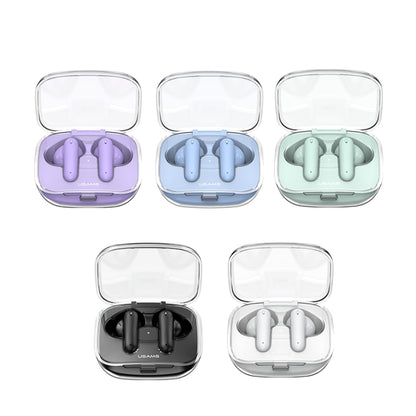 USAMS BE16 Ice Tray Series Transparent TWS In-Ear Wireless Bluetooth Earphone(Black) - TWS Earphone by USAMS | Online Shopping UK | buy2fix