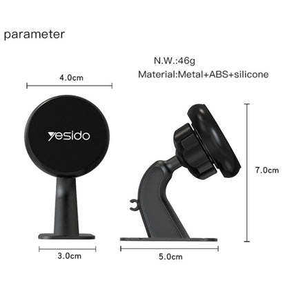 Yesido C91 Car Center Console Paste Magsafe Magnetic Phone Tablet Holder(Black) -  by Yesido | Online Shopping UK | buy2fix