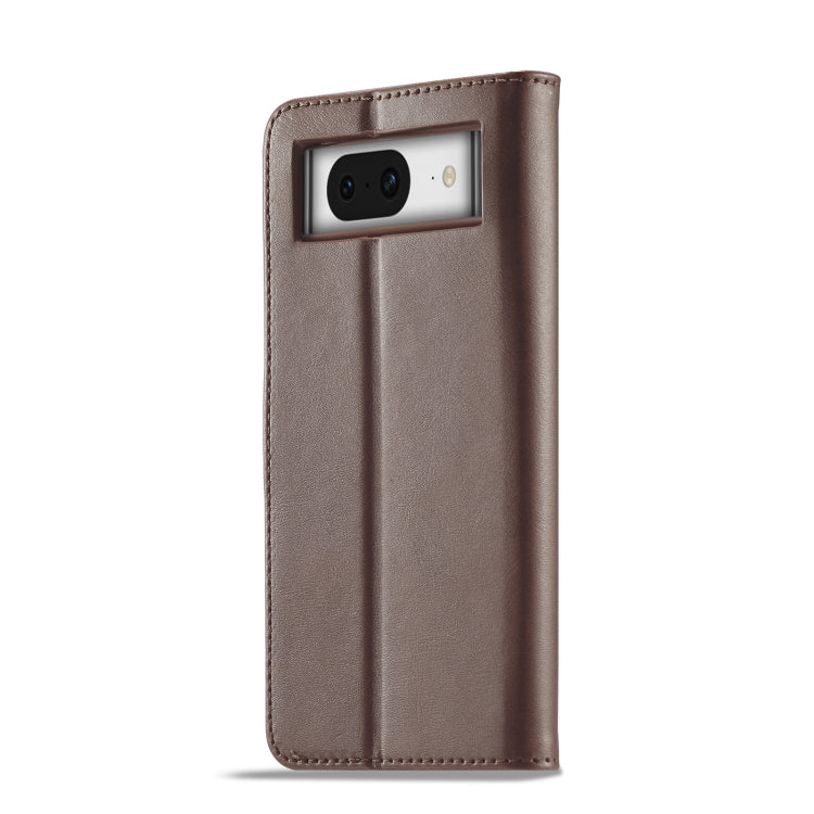 For Google Pixel 7a LC.IMEEKE Calf Texture Horizontal Flip Leather Phone Case(Brown) - Google Cases by LC.IMEEKE | Online Shopping UK | buy2fix