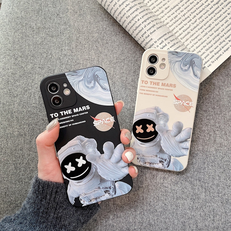 For iPhone 14 Martian Astronaut Pattern Shockproof Phone Case(White) - iPhone 14 Cases by buy2fix | Online Shopping UK | buy2fix