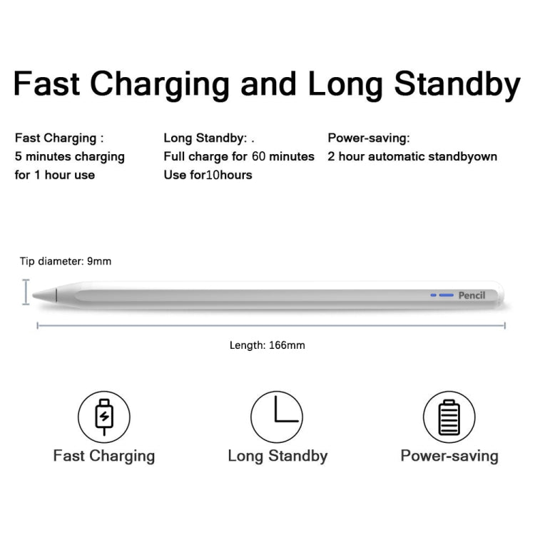 BP20Pro Magnetic Wireless Charging Active Bluetooth Stylus Pen(White) - Stylus Pen by buy2fix | Online Shopping UK | buy2fix