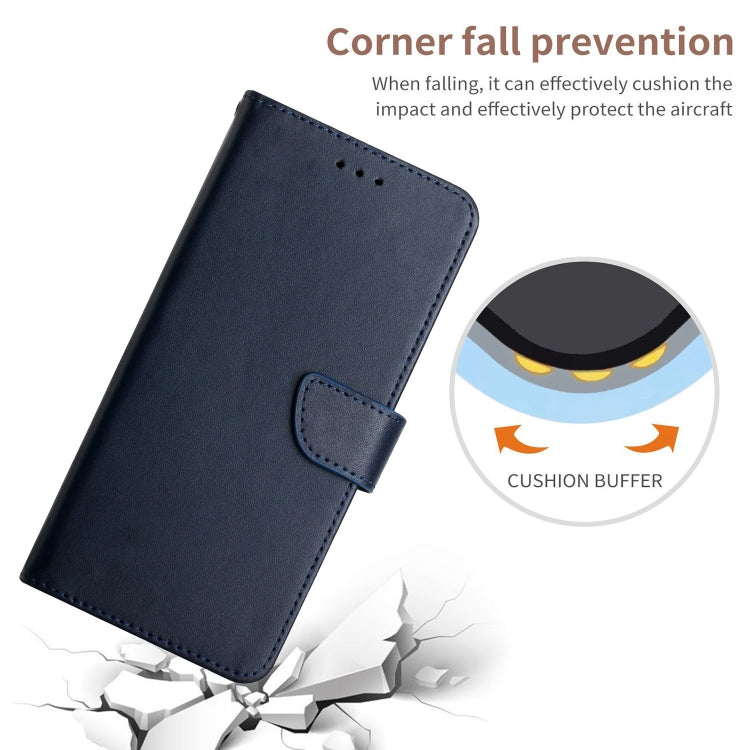 For Xiaomi Poco F5 Genuine Leather Fingerprint-proof Flip Phone Case(Blue) - Xiaomi Cases by buy2fix | Online Shopping UK | buy2fix