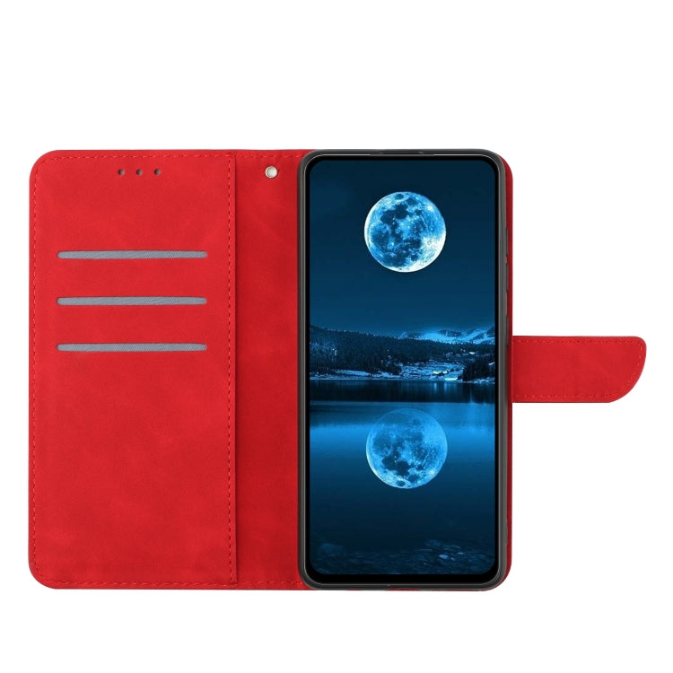 For Xiaomi POCO M5 / M4 5G Stitching Embossed Leather Phone Case(Red) - Xiaomi Cases by buy2fix | Online Shopping UK | buy2fix