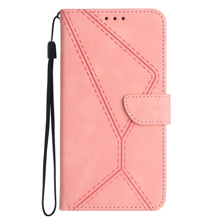 For Xiaomi Redmi 10C Stitching Embossed Leather Phone Case(Pink) - Xiaomi Cases by buy2fix | Online Shopping UK | buy2fix