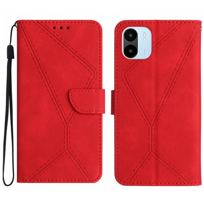 For Xiaomi Redmi A1+ / A2+ Stitching Embossed Leather Phone Case(Red) - Xiaomi Cases by buy2fix | Online Shopping UK | buy2fix