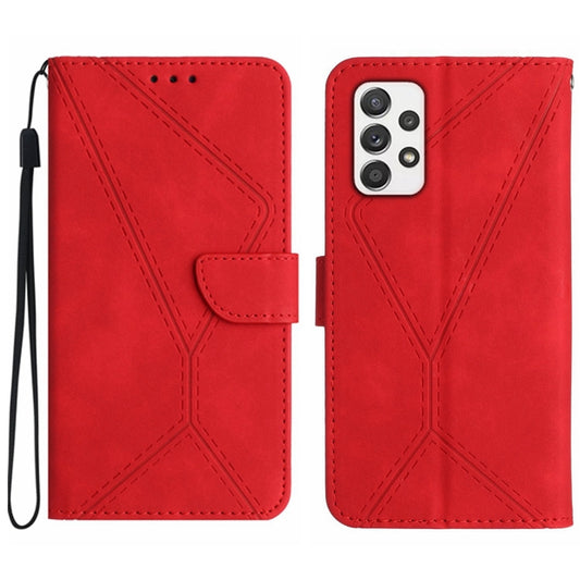 For Samsung Galaxy A53 5G Stitching Embossed Leather Phone Case(Red) - Galaxy Phone Cases by buy2fix | Online Shopping UK | buy2fix