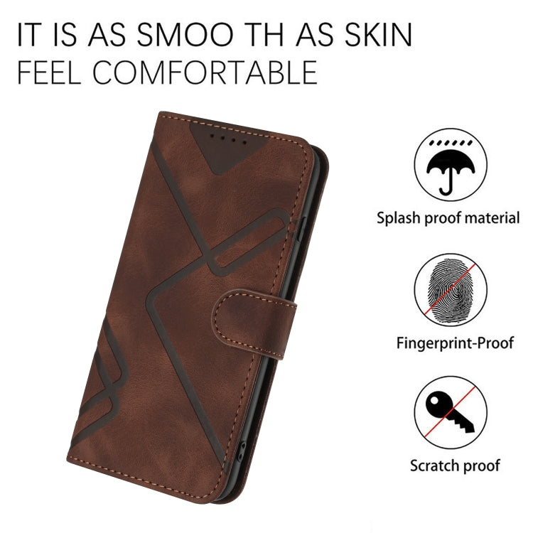 For Honor X8 4G/X30i/Play6T Pro Line Pattern Skin Feel Leather Phone Case(Coffee) - Honor Cases by buy2fix | Online Shopping UK | buy2fix