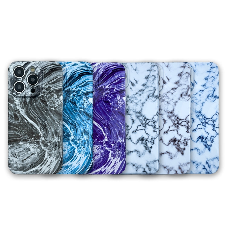 For iPhone 14 Pro Marble Pattern Phone Case(Navy Blue White) - iPhone 14 Pro Cases by buy2fix | Online Shopping UK | buy2fix