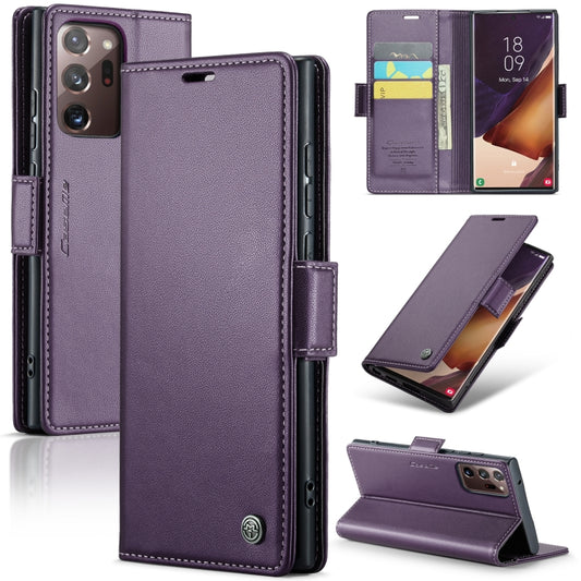 For Samsung Galaxy Note20 Ultra CaseMe 023 Butterfly Buckle Litchi Texture RFID Anti-theft Leather Phone Case(Pearly Purple) - Galaxy Note20 Ultra Cases by CaseMe | Online Shopping UK | buy2fix