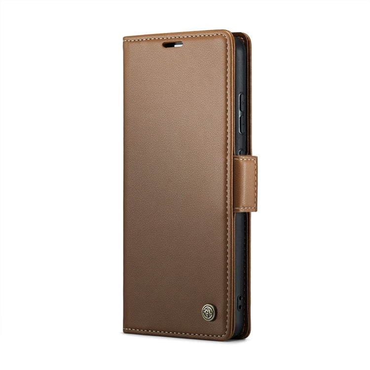 For Samsung Galaxy A52/A52s 5G CaseMe 023 Butterfly Buckle Litchi Texture RFID Anti-theft Leather Phone Case(Brown) - Galaxy Phone Cases by CaseMe | Online Shopping UK | buy2fix