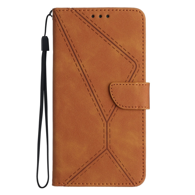 For Huawei P60 Pro Stitching Embossed Leather Phone Case(Brown) - Huawei Cases by buy2fix | Online Shopping UK | buy2fix