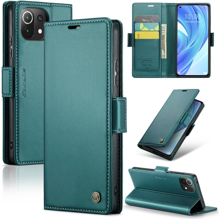 For Xiaomi Mi 11 Lite CaseMe 023 Butterfly Buckle Litchi Texture RFID Anti-theft Leather Phone Case(Pearly Blue) - Xiaomi Cases by CaseMe | Online Shopping UK | buy2fix