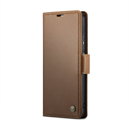 For Xiaomi Redmi Note 11 4G Global/Note 11S Global CaseMe 023 Butterfly Buckle Litchi Texture RFID Anti-theft Leather Phone Case(Brown) - Xiaomi Cases by CaseMe | Online Shopping UK | buy2fix