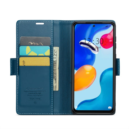 For Xiaomi Redmi Note 11 4G Global/Note 11S Global CaseMe 023 Butterfly Buckle Litchi Texture RFID Anti-theft Leather Phone Case(Blue) - Xiaomi Cases by CaseMe | Online Shopping UK | buy2fix