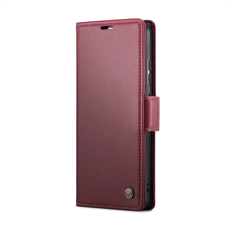 CaseMe 023 Butterfly Buckle Litchi Texture RFID Anti-theft Leather Phone Case For Xiaomi Poco X5 Pro 5G/Redmi Note 12 Pro 5G Global(Wine Red) - Xiaomi Cases by CaseMe | Online Shopping UK | buy2fix