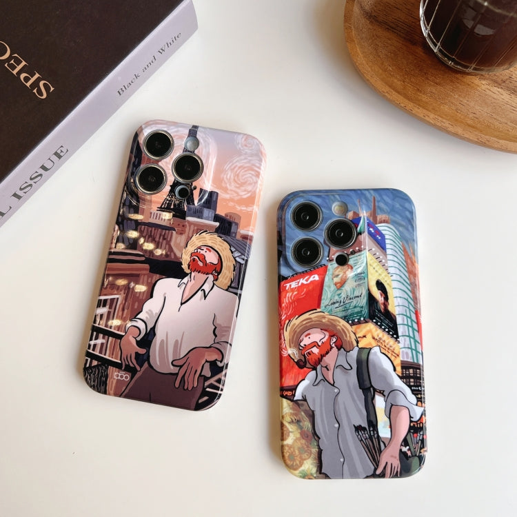 For iPhone 14 Pro Precise Hole Oil Painting Pattern PC Phone Case(Painting) - iPhone 14 Pro Cases by buy2fix | Online Shopping UK | buy2fix