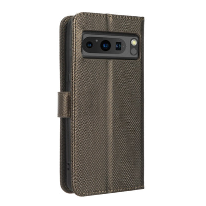 For Google Pixel 8 Pro Diamond Texture Leather Phone Case(Brown) - Google Cases by buy2fix | Online Shopping UK | buy2fix