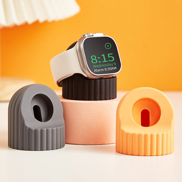 For Apple Watch Wave Pattern Silicone Watch Charging Stand(Lavender) - Charger / Holder by buy2fix | Online Shopping UK | buy2fix