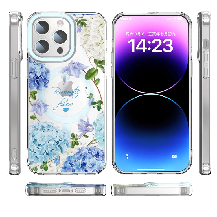 For iPhone 14 Pro Max MagSafe Magnetic TPU Phone Case(Small Floral) - iPhone 14 Pro Max Cases by buy2fix | Online Shopping UK | buy2fix