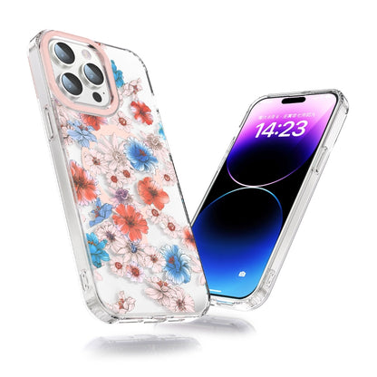 For iPhone 13 MagSafe Magnetic TPU Phone Case(White Blue Flower) - iPhone 13 Cases by buy2fix | Online Shopping UK | buy2fix