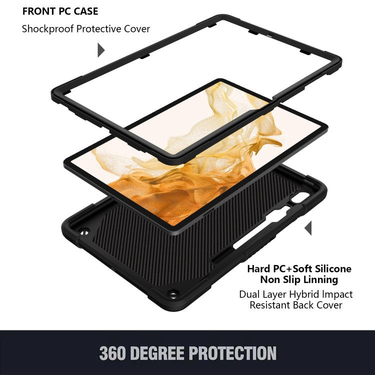 For Samsung Galaxy Tab S8+ / S7+ Butterfly Kickstand Heavy Duty Hard Rugged Tablet Case(Black) - Galaxy Tab S8+ Cases by buy2fix | Online Shopping UK | buy2fix