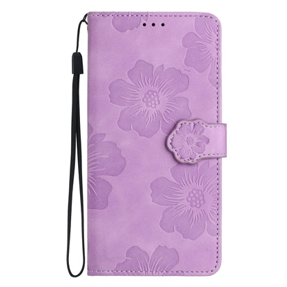 For Xiaomi Redmi 9 Flower Embossing Pattern Leather Phone Case(Purple) - Xiaomi Cases by buy2fix | Online Shopping UK | buy2fix