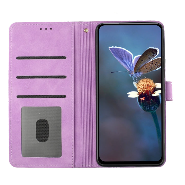 For Xiaomi Redmi 9 Flower Embossing Pattern Leather Phone Case(Purple) - Xiaomi Cases by buy2fix | Online Shopping UK | buy2fix