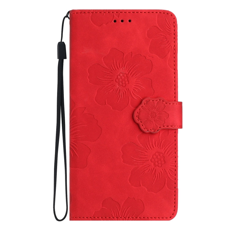 For Xiaomi Redmi 9 Flower Embossing Pattern Leather Phone Case(Red) - Xiaomi Cases by buy2fix | Online Shopping UK | buy2fix