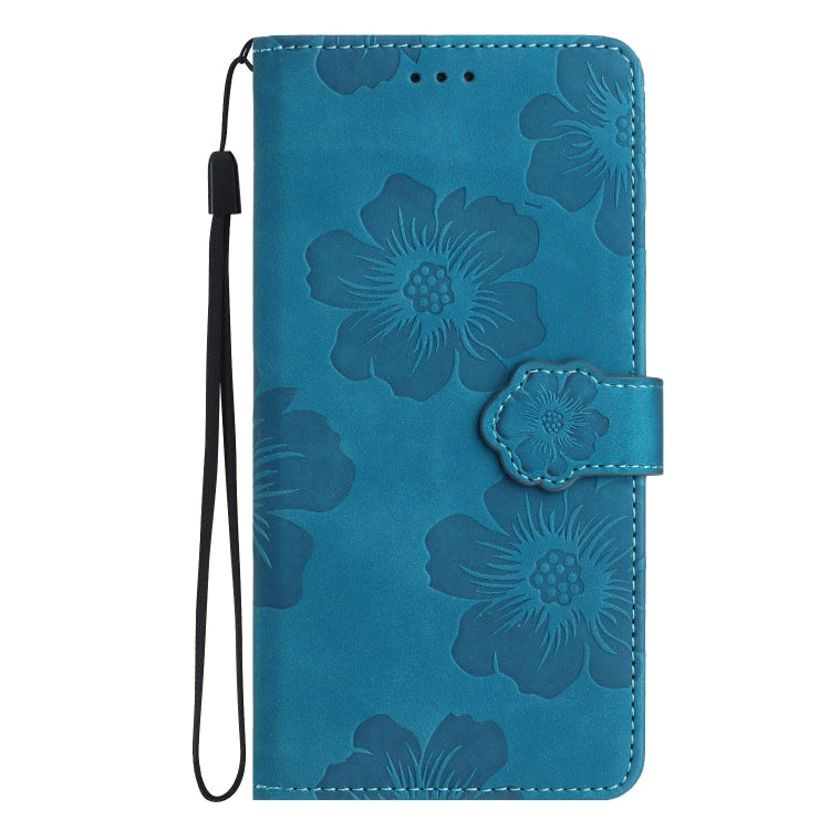 For Xiaomi Redmi 10C Flower Embossing Pattern Leather Phone Case(Blue) - Xiaomi Cases by buy2fix | Online Shopping UK | buy2fix