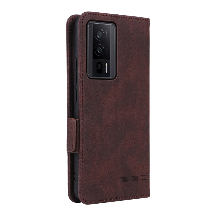 For Xiaomi Poco F5 Pro / Redmi K60 Magnetic Clasp Leather Phone Case(Brown) - Redmi K60 Cases by buy2fix | Online Shopping UK | buy2fix