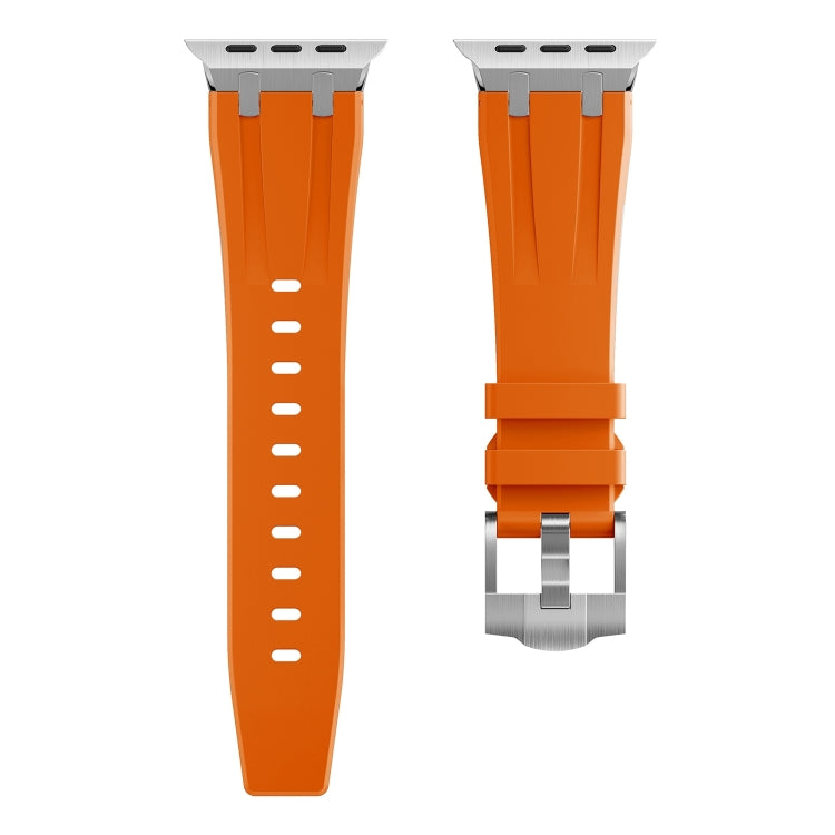 AP Silicone Watch Band For Apple Watch SE 2023 44mm(Silver Orange) - Watch Bands by buy2fix | Online Shopping UK | buy2fix