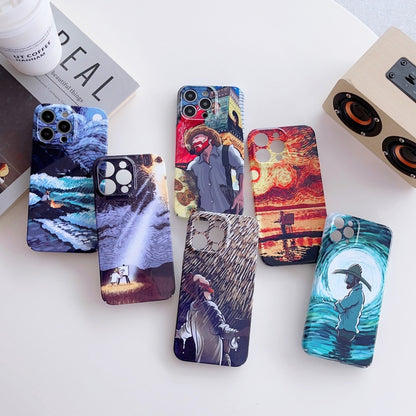 For iPhone 13 Precise Hole Oil Painting Pattern PC Phone Case(Sea Wave) - iPhone 13 Cases by buy2fix | Online Shopping UK | buy2fix