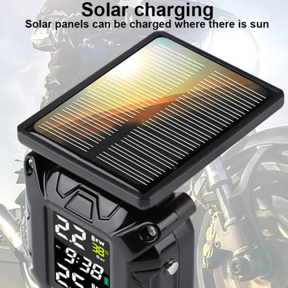 M9 Color Screen Motorcycle Solar Wireless Tire Pressure Monitor With Rear Mirror Screw Mount - Electrical System by buy2fix | Online Shopping UK | buy2fix