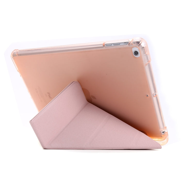 For iPad Air 2 Airbag Deformation Horizontal Flip Leather Case with Holder & Pen Holder(Pink) - Apple Accessories by buy2fix | Online Shopping UK | buy2fix