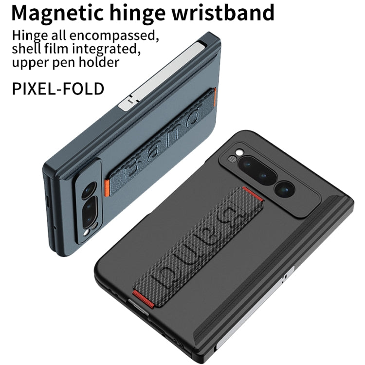 For Google Pixel Fold GKK Integrated Fold Hinge Full Coverage Phone Case with Wrist Strap(Blue) - Google Cases by GKK | Online Shopping UK | buy2fix