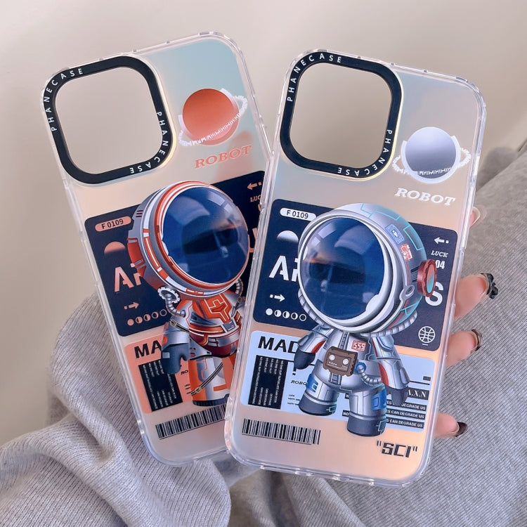 For iPhone 14 Pro Mechanical Astronaut Pattern TPU Phone Case(Orange) - iPhone 14 Pro Cases by buy2fix | Online Shopping UK | buy2fix