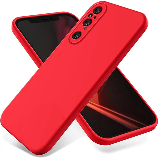 For Sony Xperia 1 V Pure Color Liquid Silicone Shockproof Phone Case(Red) - Sony Cases by buy2fix | Online Shopping UK | buy2fix
